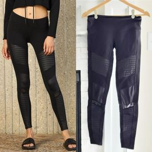 ALO Yoga Moto Full Length Leggings Yoga Pants Black S Small